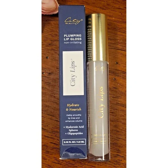 (2) City Beauty Plumping CLEAR Lip Gloss Plumps Hydrates Smooth Lips .16 oz Each - Picture 1 of 9